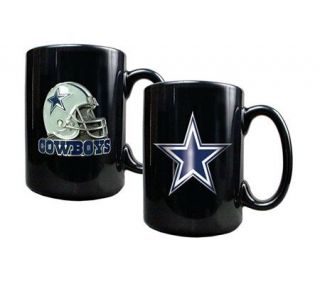 NFL Dallas Cowboys Set of 2 Free Form Logo Coffee Mugs —