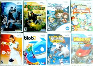 Wii console games 8 LOT Resident evil Personal Trainer My Sims Agent