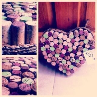 Hand Made Heart Shaped Cork Board Made With Recycled Wine Corks.