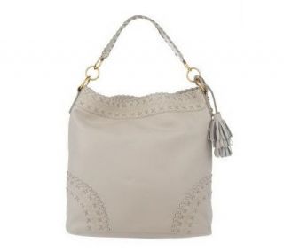 Fiore by Isabella Fiore Leather Hobo w/Whipstitching Detail — 
