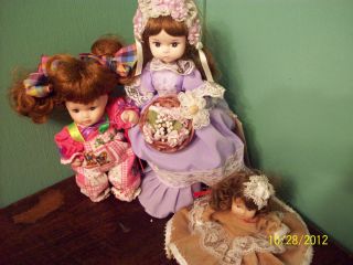  of 3 small Porcelain Dolls ~Bradley Ms February~ & 2 more Collectible