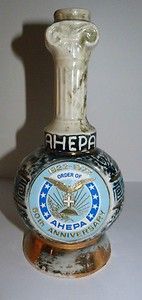Vintage Jim Beam Whiskey Decanter Bottle 1972 ORDER OF AHEPA Barware