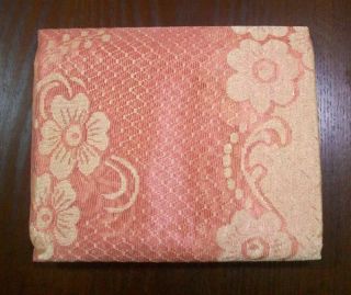 Coral Gold French Lace Embroidery Tablecloth 60 x 90