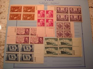 22 1940s Era USA Mint Condition PB Plate Blocks Postage Stamp