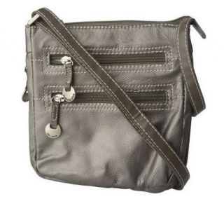 Travelon Leather Mini Zip Top Convertible Shoulder Bag —