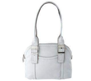 Tignanello Pebble Leather Domed Satchel with Buckle Detail   A215429