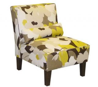 Armless Esprit Floral Upholstered Slipper Chair —