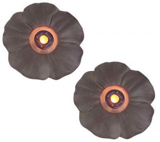 Set of 2 Solar Powered Flower Stepping Stones by Valerie —