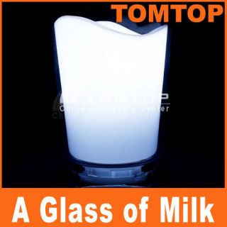 LED Night Light Milk Glass Cup Shape Cordless Lamp