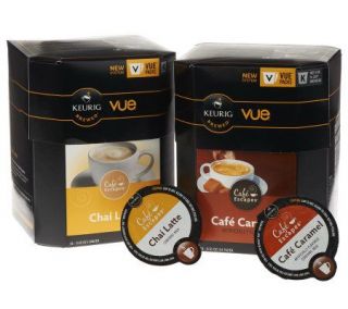 Keurig 32 Vue Packs Cafe Escapes Cafe Caramel & Chai Latte —