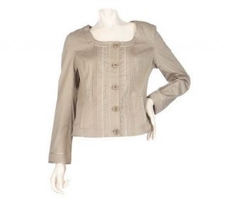by Marc Bouwer Scoop Neck Jacket w/Button Front —