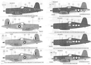 Sky Models Decals 1/72 VOUGHT F4U CORSAIR Fighter