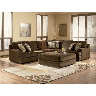 Ashley Connally Sectional with Right Loveseat Chocolate 37800 56 66 77