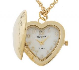 Gossip Hidden Heart Pendant Watch with Chain —