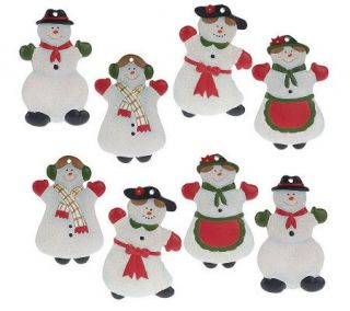 Set of 8 Snowmen Design Scented Ornaments by Valerie —