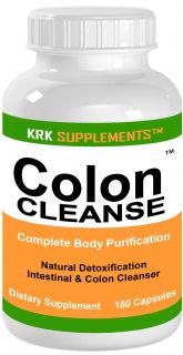 Bottle Colon Cleanse 180 Capsules Body Detox Weight Loss KRK