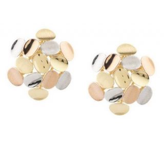 Arte dOro Satin & Polished Omega Back Earrings18K Gold —