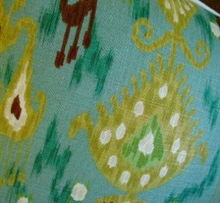 Robert Allen Linen Blend Fabric Custom Designer Throw Pillows Pair New