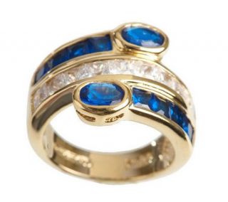 Jacqueline Kennedy Simulated Sapphire Triple Row Ring —