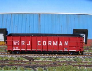 Custom HO Scale RJ Corman Thrall Coal Gondola RJCP Weathered Trucks
