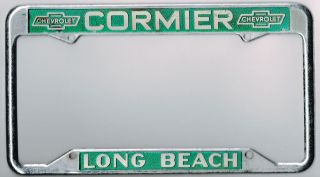 RARE Long Beach California Cormier Chevrolet Vintage Dealer License