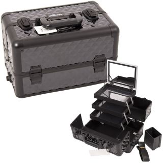  New Aluminum Makeup Artist Cosmetic Train Case Box Kit E335