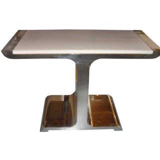 Pair 3ft IBeam Console Table Carrera Marble Stainless