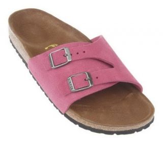 Birkenstock Suede Single Band Sandals with Double Buckle   A214240