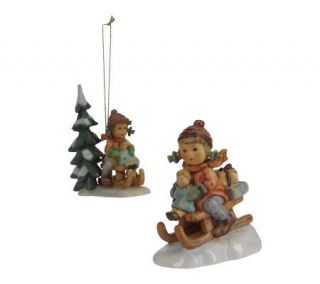 Hummel Christmas Delivery Ornament and Figurine Set —
