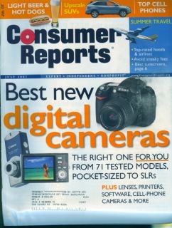 2007 Consumer Reports Best New Digital Cameras for You