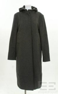 costume national dark grey wool hooded coat size 46