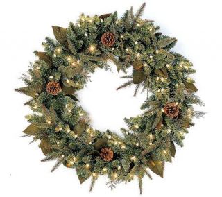 BethlehemLights Prelit 24 Green River Spruce Wreath —