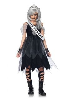 Prom Queen Dress and Crown Scary Kids Teen Halloween Costume