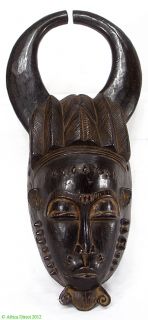 title baule face mask with horns cote d ivoire african type of object