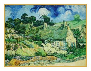 Vincent Van Goghs Thatched Cottages Counted Cross Stitch Chart Free