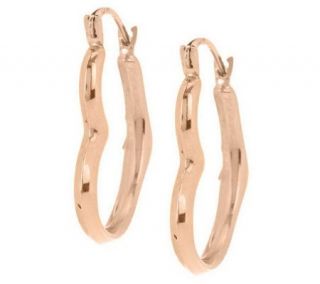 Polished Heart Shape Hoop Earrings 14K Gold —