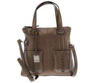 Tignanello Pebble Leather Convertible Crossbody with Braided Pockets 