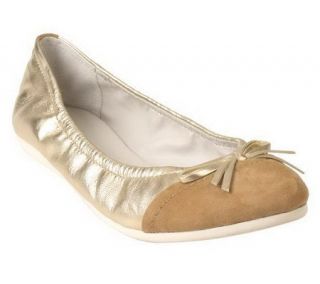 Tignanello Leather & Suede Ballet Flats w/ Bow Detail   A213945