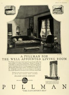 1924 Ad Pullman Couches Davenport Day Beds Furniture Original