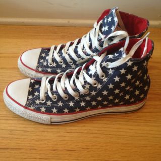 Converse All Stars star print boot hi top shoe navy blue Converse size