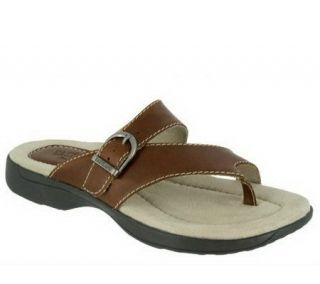 Eastland Womens Tahiti Leather Thong Sandal with Buckle Strap