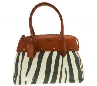 As Is Dooney & Bourke Zebra Fabric Extra Large Wilson Bag —