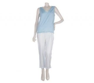 Daniella Simon 2 piece Sleeveless Stretch Cotton Pajama Set — 
