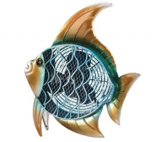 Deco Breeze Hand Sculpted Metal Decorative Tropical Fish Fan