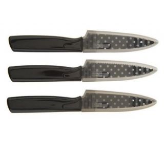 Kuhn Rikon 3 pc Nonstick Polka Dot Paring Knife Set —