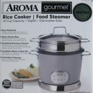 Gourmet 20 Cup Digital Rice Cooker Food Steamer NEW Complete meals in