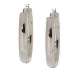 Polished Oval Hoop Earrings w/ Shopping Bag Gift Box, 14K —