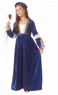 Renaissance Girl Costumes Juliet Blue Child Costume Dress Shakespeare