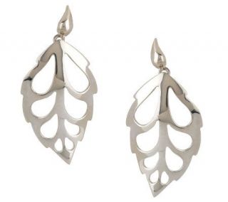 Elizabeth Rand Sterling Leaf Earrings —
