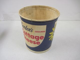 Vintage Blue Bordens Creamed Cottage Cheese Container Elsie The Cow